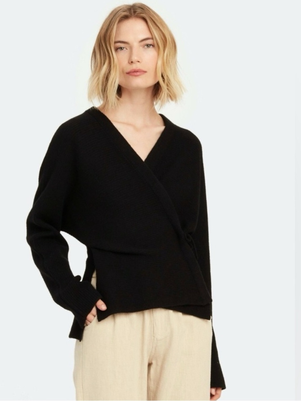 NWT Vince Tie-Front Wrap Sweater